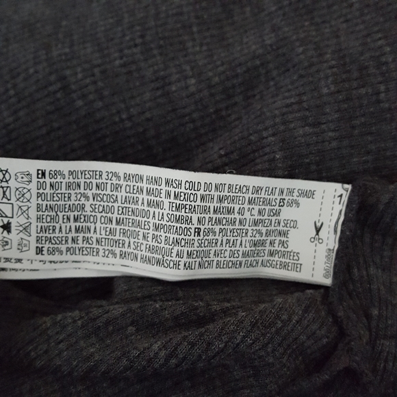 Grey Ribbed Tunic Top Size M - Picture 10 of 10